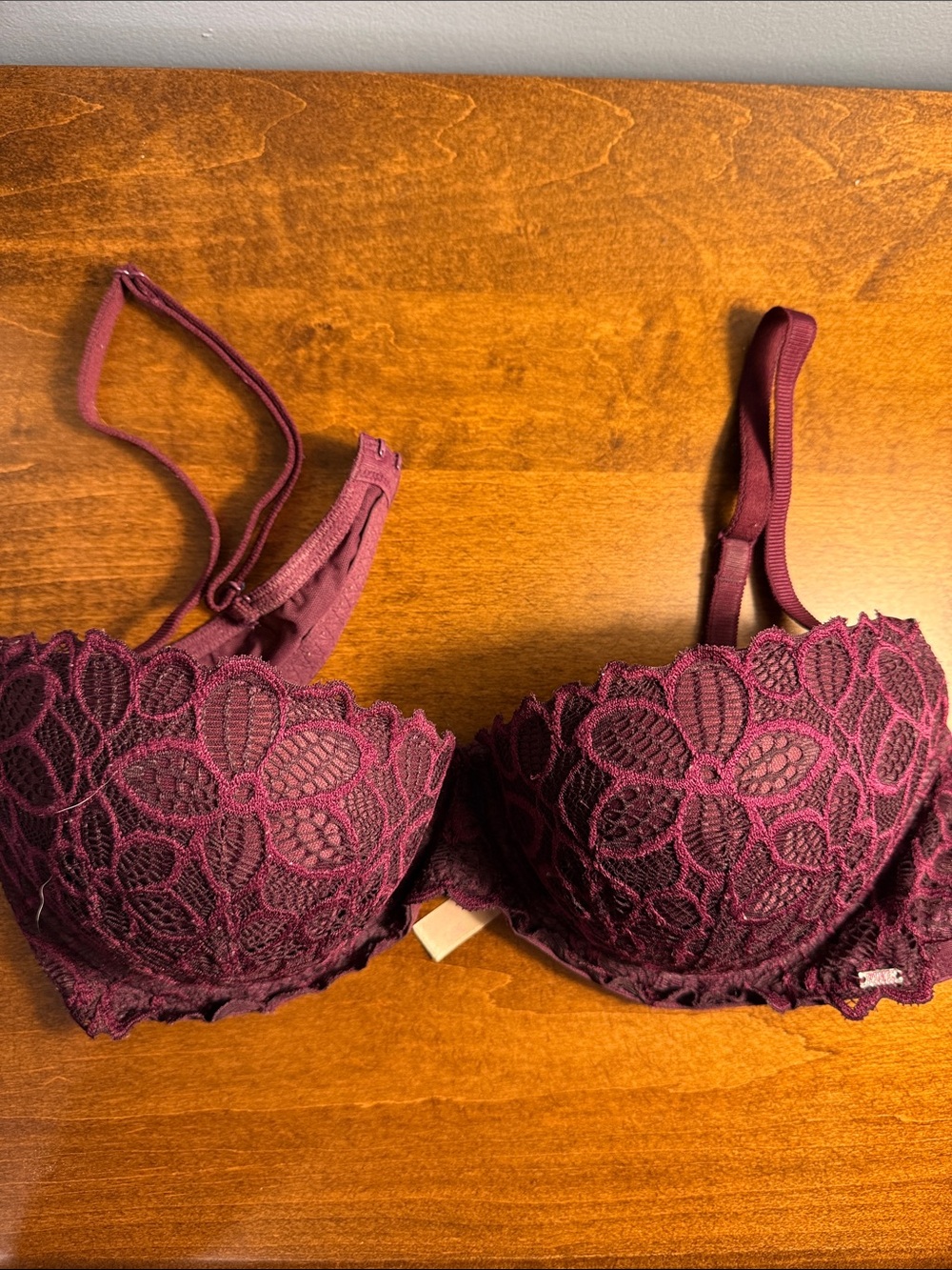Pink Victoria’s Secret Date Night Push Up Bra